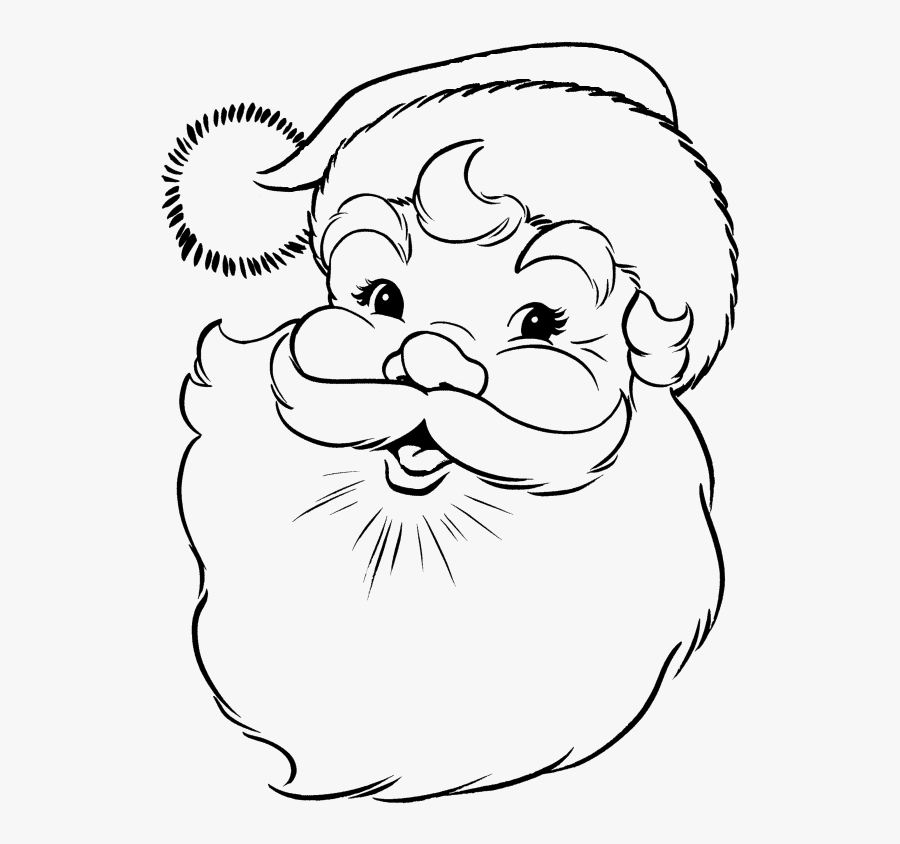 Santa Claus Face Coloring Pages, Transparent Clipart