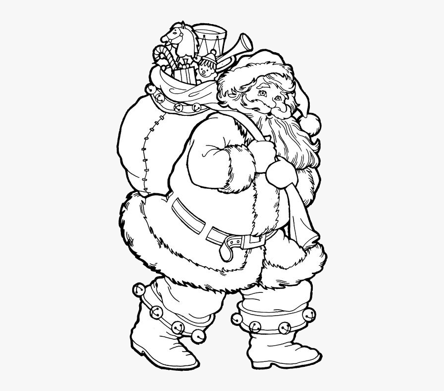 Santa Claus Coloring Pages - Santa Claus Coloring Pages For Adults, Transparent Clipart