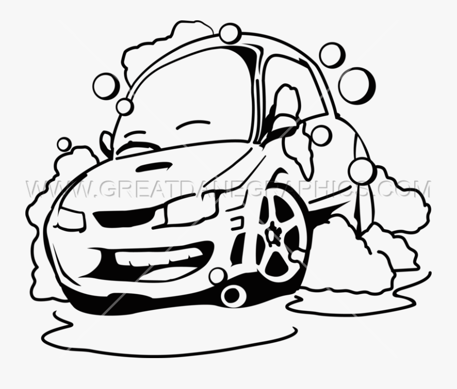 Car Wash Production Ready Artwork For T Shirt Printing - Line Art Car Wash, Transparent Clipart