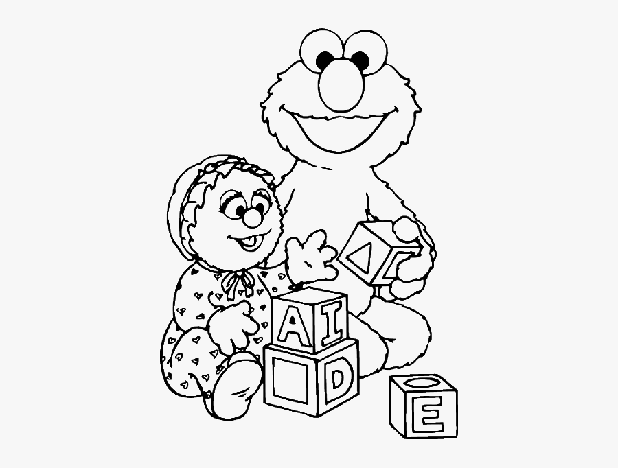 Elmo Was Playing A Funny Box Coloring Page - Mini Coloring Pages Sesame Street, Transparent Clipart