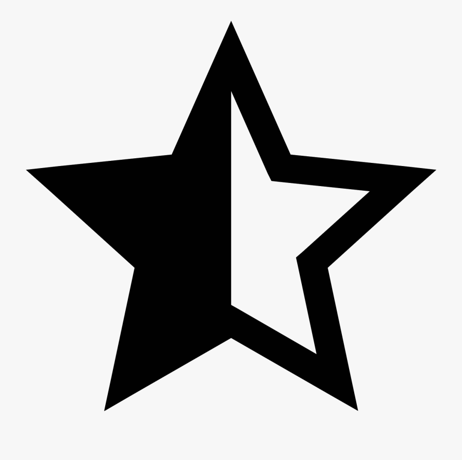 Download Free Png Black - Half Filled Star Icon, Transparent Clipart