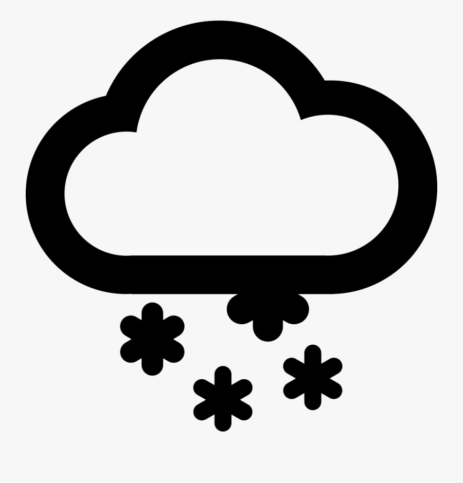 Clip Art,heart,cloud,black And White,symbol - Snow Weather Icon Png, Transparent Clipart