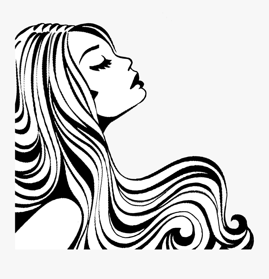 Hairart Hair Drawing Woman Girl Profilepic Profile - Girl Profile Drawing, Transparent Clipart
