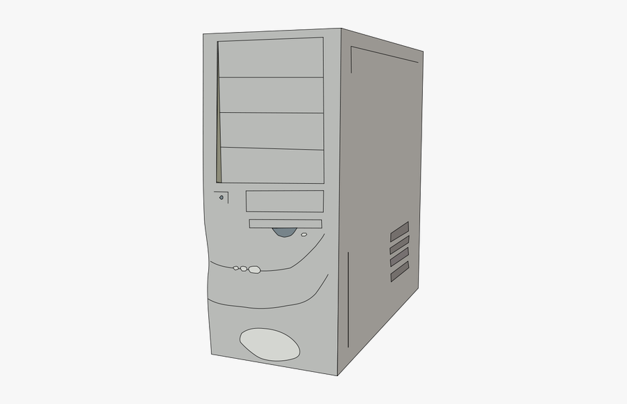 Pc Case Tower Clip Art - White Old Computer Case, Transparent Clipart