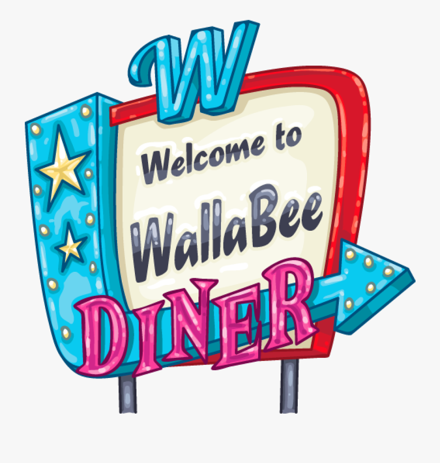 Welcome To The Diner Sign, Transparent Clipart
