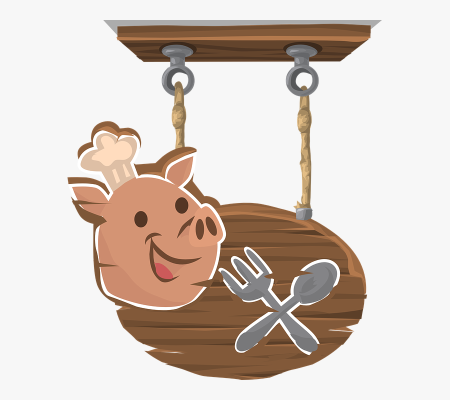 Pig, Pork, Sign, Hanging, Signage, Restaurant, Diner - Carne De Cerdo Dibujo Png, Transparent Clipart
