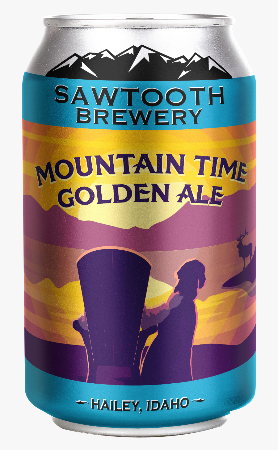 Clip Art Beer Sawtooth Brewery Mountain - Sawtooth Mountain Time Golden Ale, Transparent Clipart