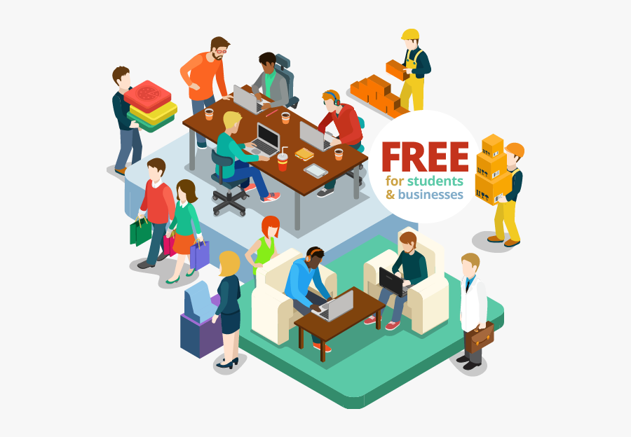 Worktaster - Com - Coworking Space Isometric, Transparent Clipart