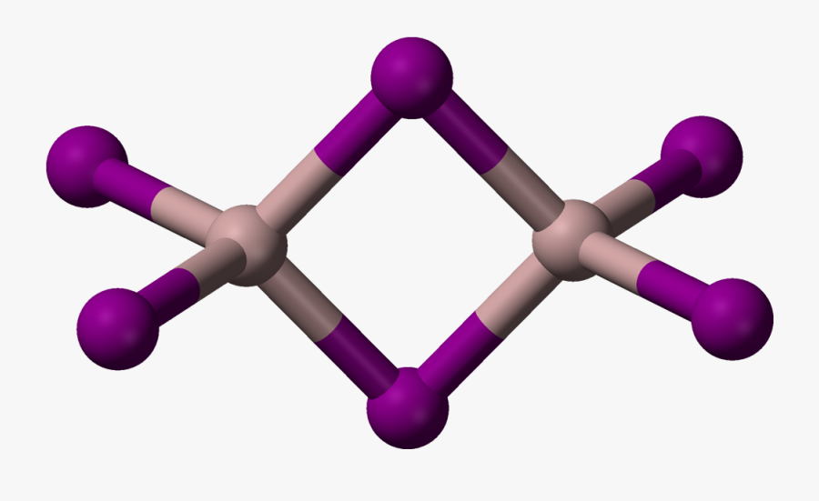 Ball And Stick Model Of Aluminium Iodide Dimer - Gallium Iii Bromide, Transparent Clipart