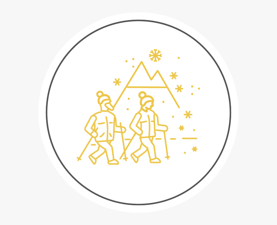 Icon Winter Hiking - Circle, Transparent Clipart
