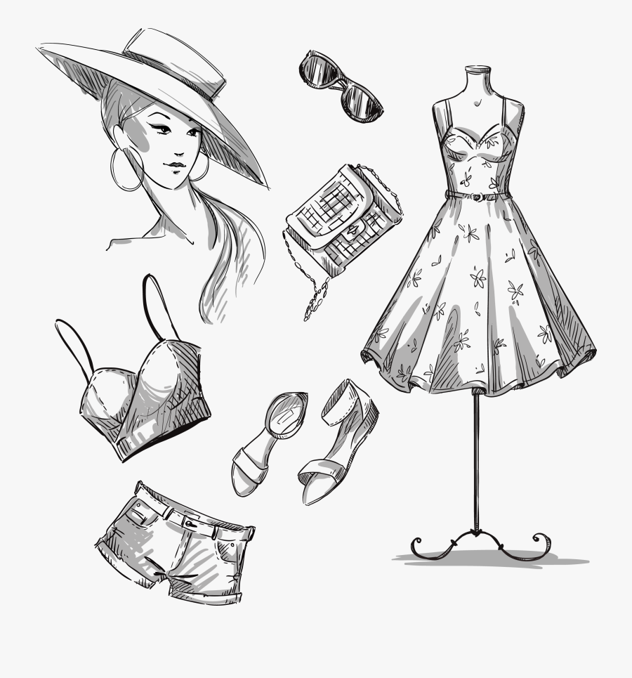 Cloth Drawing Dress - Dresses On Mannequins Drawing, Transparent Clipart