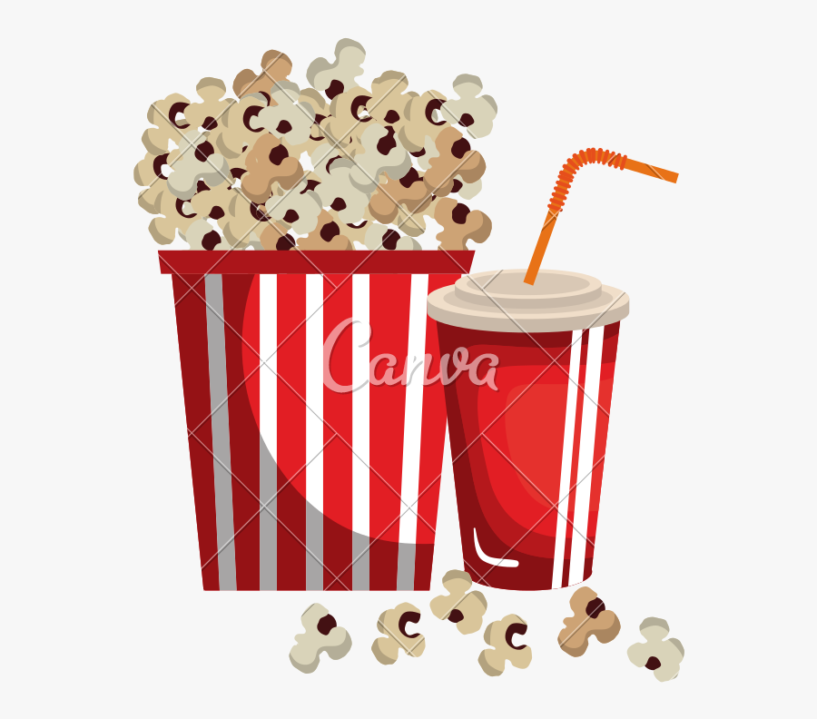 Transparent Movie Popcorn Png - Popcorn And Soda Png, Transparent Clipart