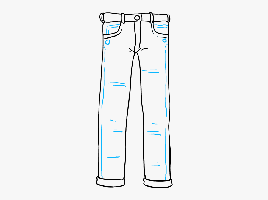 How To Draw Jeans - Draw A Pair Of Jeans, Transparent Clipart