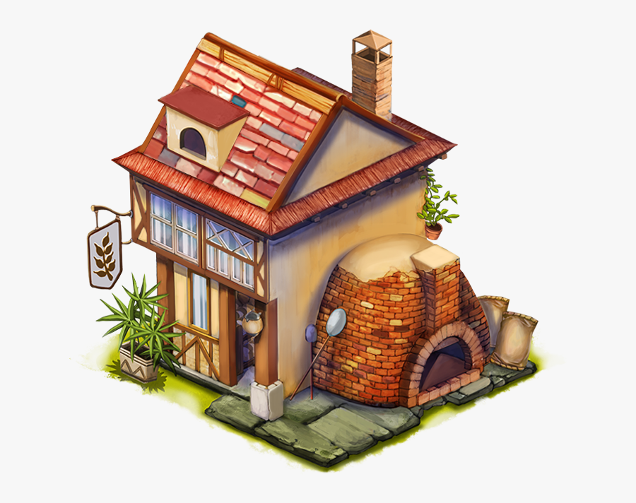 Transparent Bakery Building Clipart - Bakery House Cartoon, Transparent Clipart