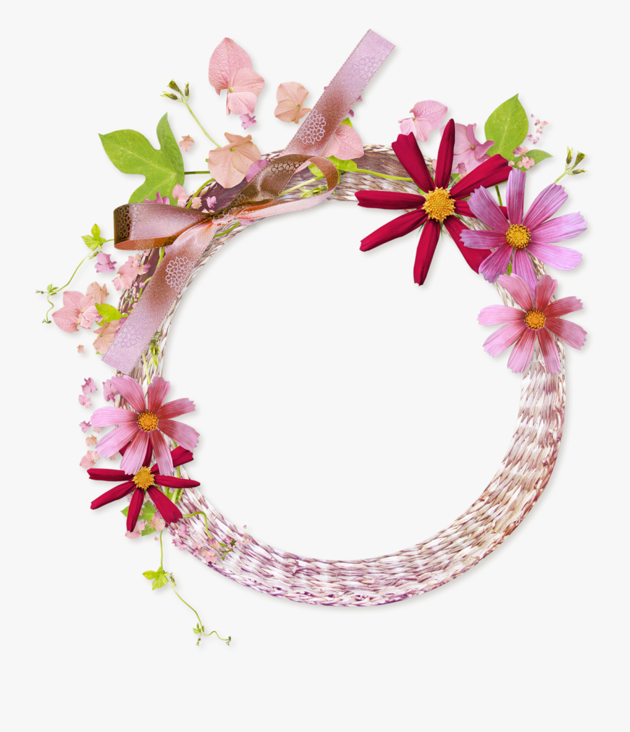 Floral Round Frame Png Clipart - Circle Frame Flower Png, Transparent Clipart