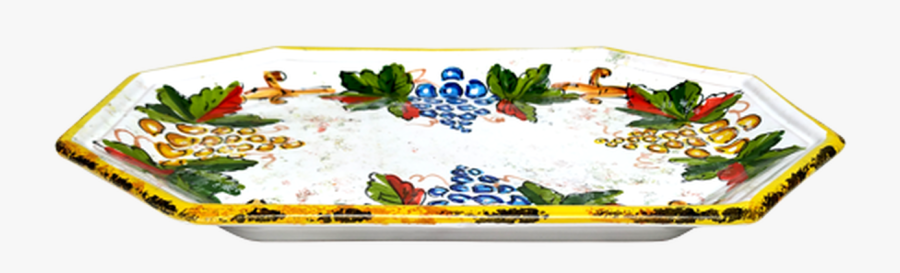 Octagonal Tray Italian Ceramics - Strawberry, Transparent Clipart