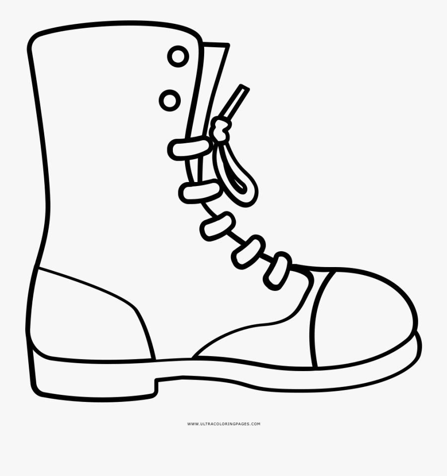 Combat Boot Coloring Page - Army Boots Draw Easy , Free Transparent ...