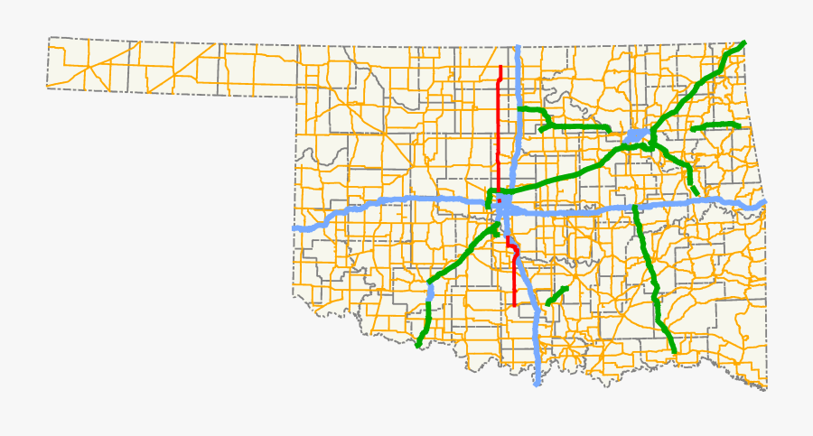 Roadsign Vector Highway Oklahoma - Oklahoma Turnpike Map, Transparent Clipart