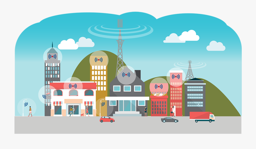 Decorative Image Of A Connected City - Illustration, Transparent Clipart