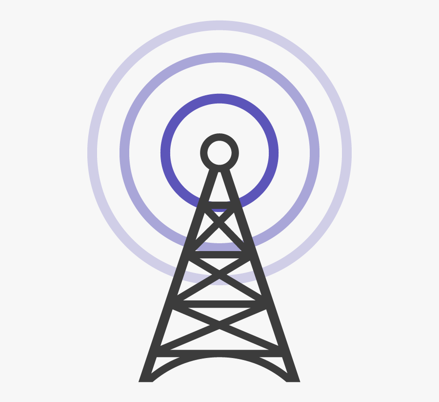 A Graphic Of A Mobile Data Transmitter Tower - Circle, Transparent Clipart