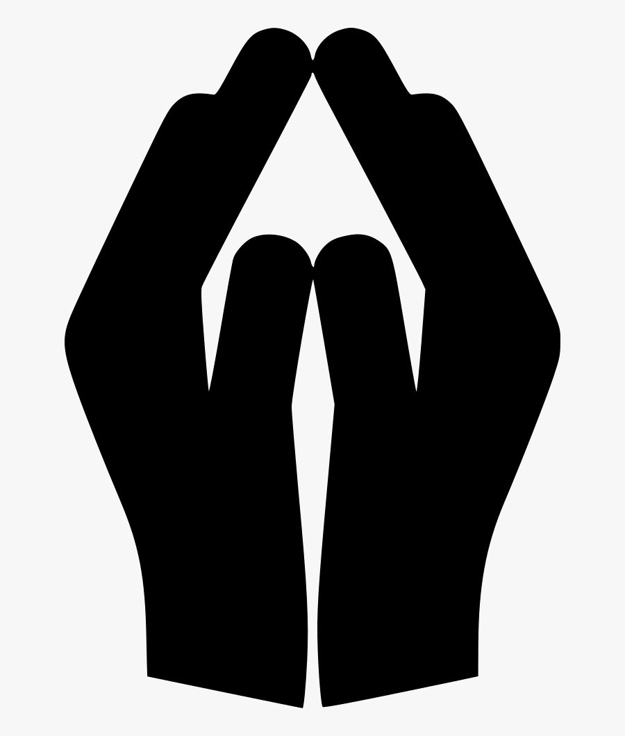 Pray Hand Church Cross Religion Religious Help Svg - Religion Icon Black And White, Transparent Clipart