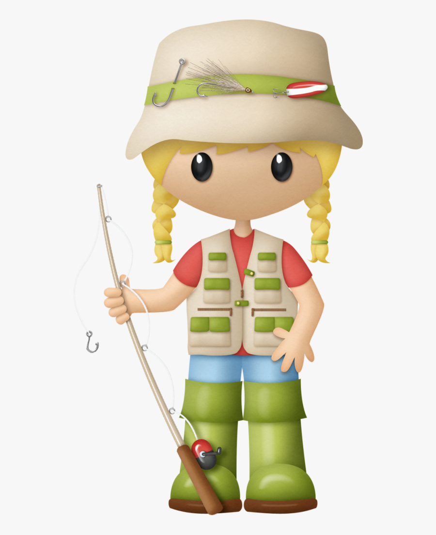 Clipart Girl Fishing - Menina Pescando Desenho, Transparent Clipart