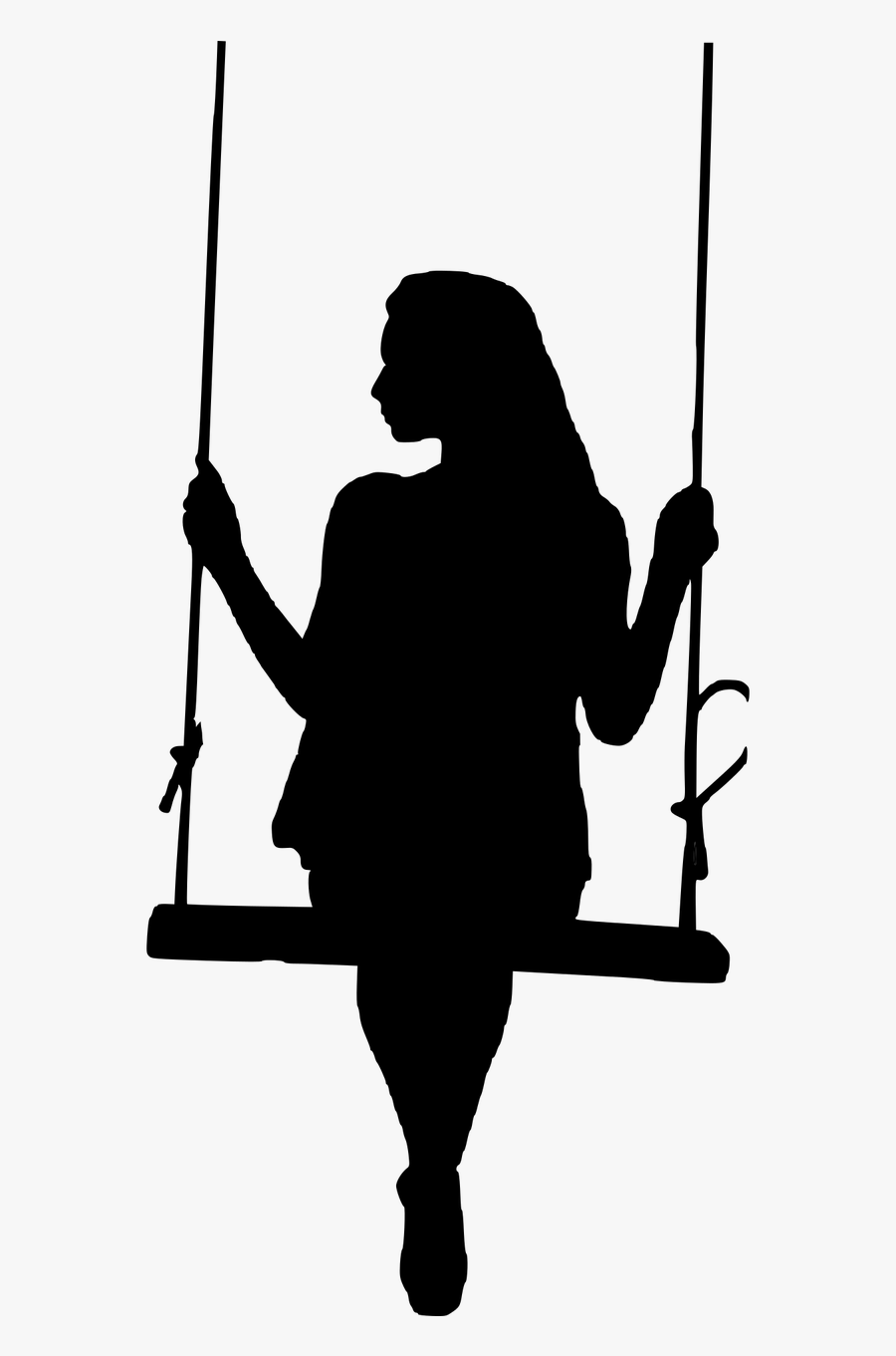 Woman Sitting Relaxing Free Picture - Girl On Swing Silhouette, Transparent Clipart