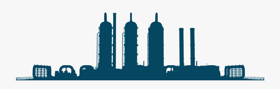 Silhouette Industrial Plant, Transparent Clipart