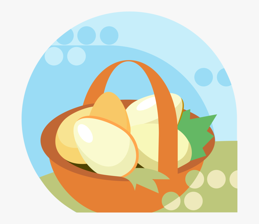 Vector Illustration Of Wicker Basket Of Eggs - Illustration, Transparent Clipart