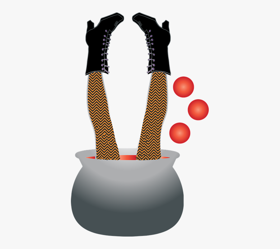 Witches Legs, Cauderon, Halloween, Witch, Witchcraft - Piernas De Bruja Png, Transparent Clipart