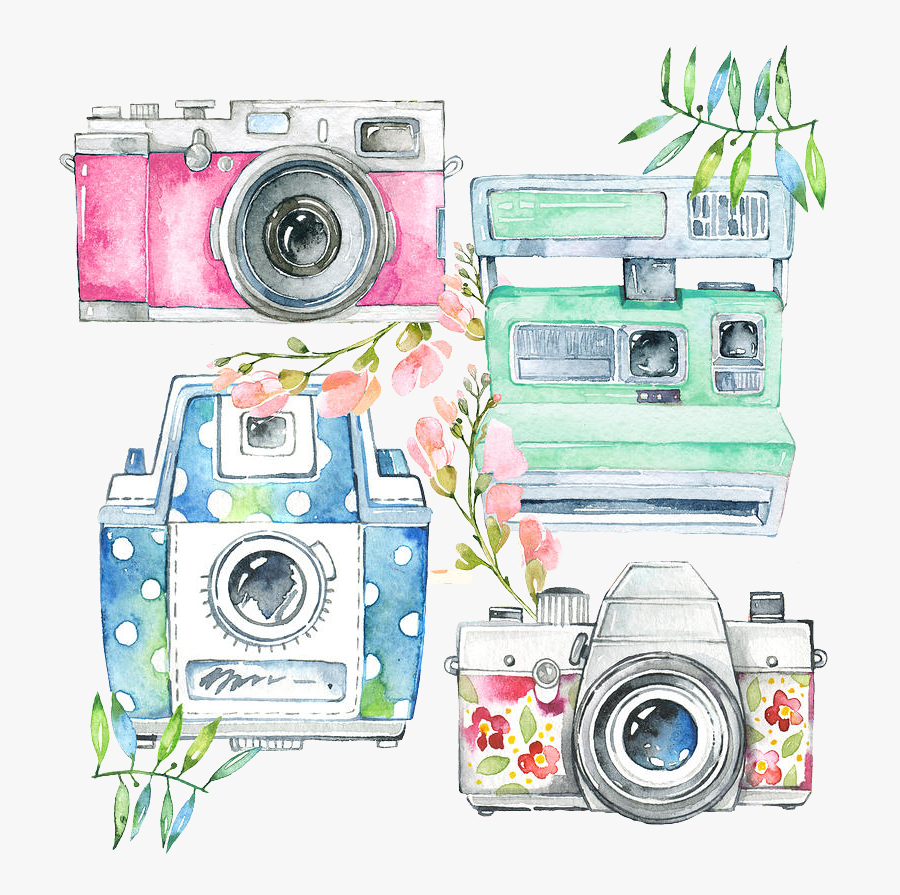 #drawing #vintage #retro #cameras #oldies #polaroid - Polaroid Retro Camera Drawings, Transparent Clipart