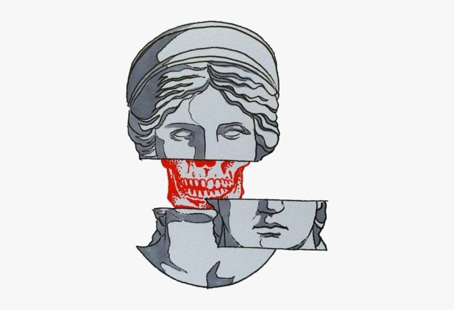 #greek #grey #aesthetic #aes #tumblr #skull - Skull Versace, Transparent Clipart