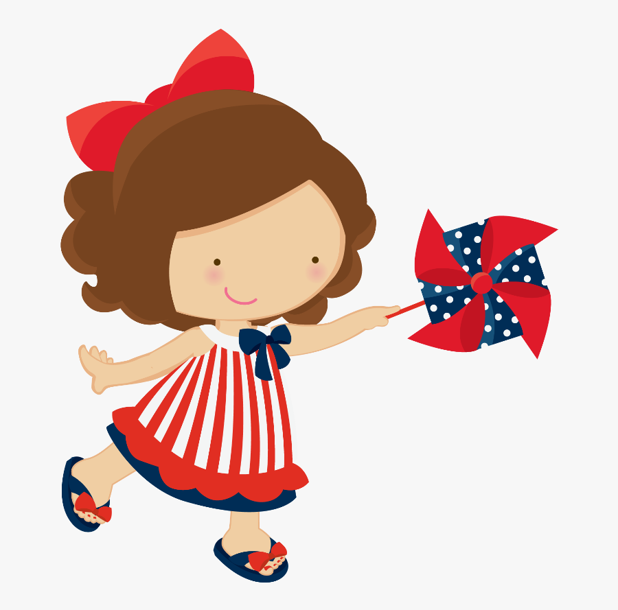 Animals Clipart 4th July - 4th Of July Clipart Girl, Transparent Clipart