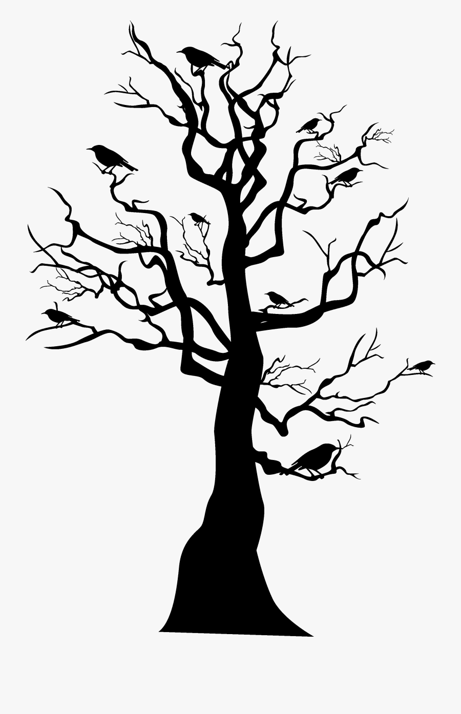Tree Skeleton Halloween - Silhouette Tree Skeleton, Transparent Clipart