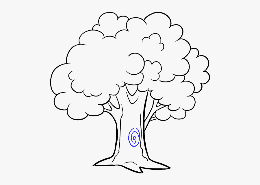 How To Draw Cartoon Tree - Cartoon Tree Easy Drawing, Transparent Clipart