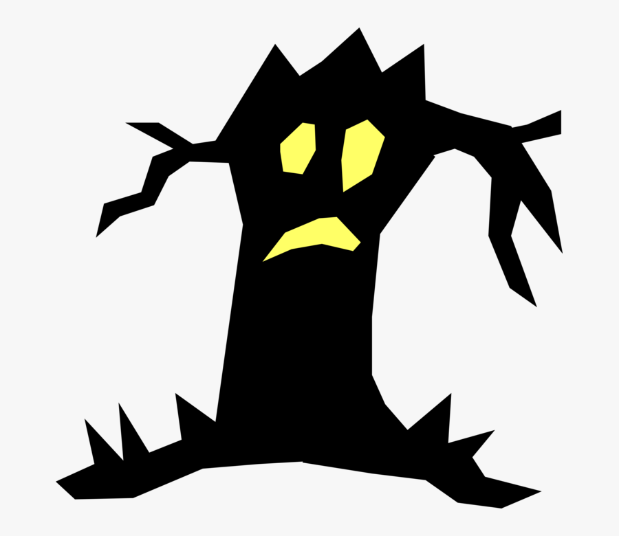 Vector Illustration Of Halloween Spooky Tree - Halloween Árvore, Transparent Clipart