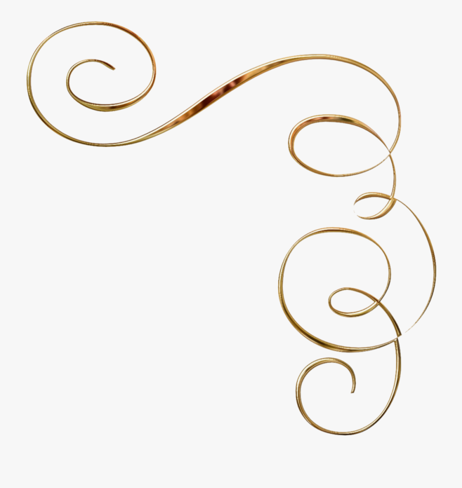 Gold Swirls Add Me A Flourish Pinterest Coins And Accent - Gold Swirl Corner Png, Transparent Clipart