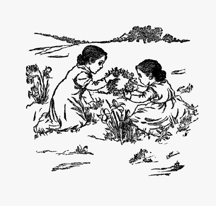 Girls Children Image Digital Flower - Illustration, Transparent Clipart