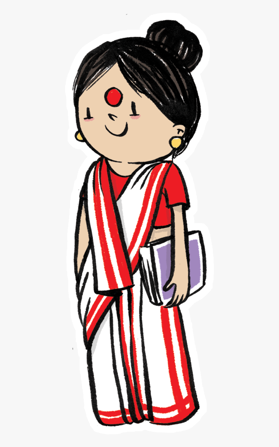 Indian Mom Cartoon Png, Transparent Clipart