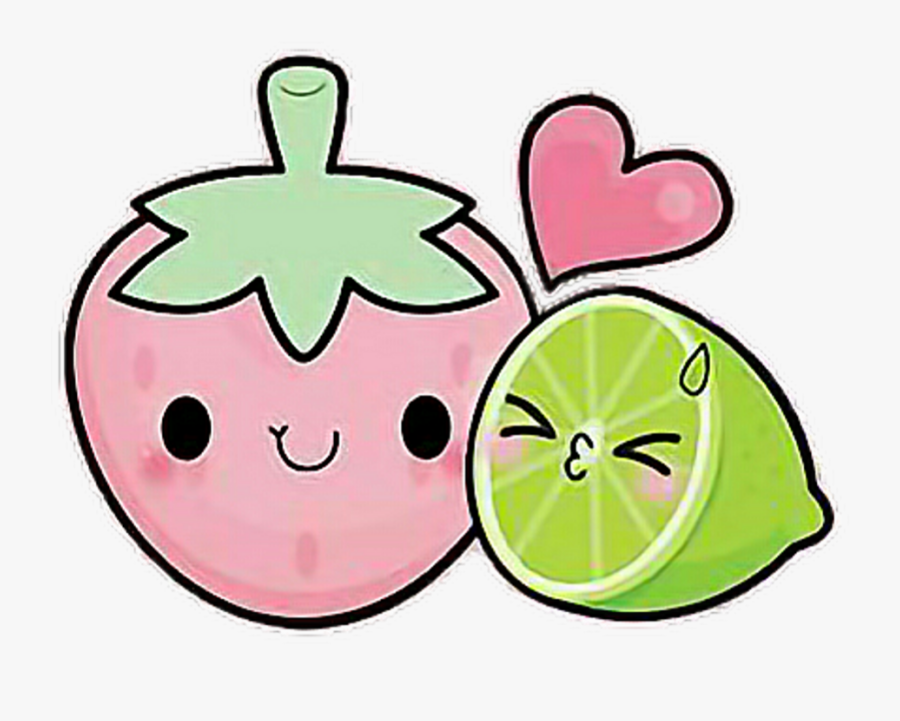 #strawberry #lemon #lime #fruit #heart #freetoedit - Imagenes Kawaii De Fresas, Transparent Clipart