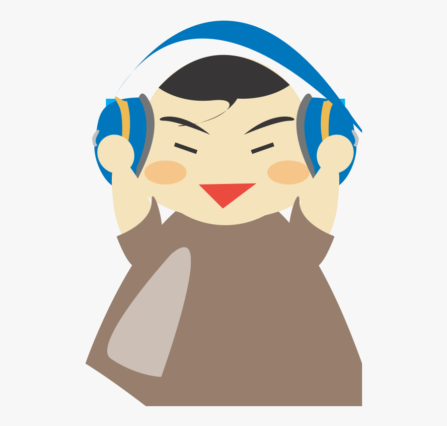 Boy With Headphone3 - Clip Art, Transparent Clipart