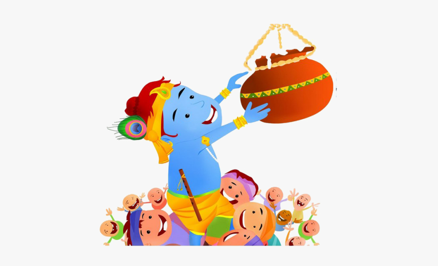 Happy Vector Janmashtami - Krishna Janmashtami Dahi Handi, Transparent Clipart