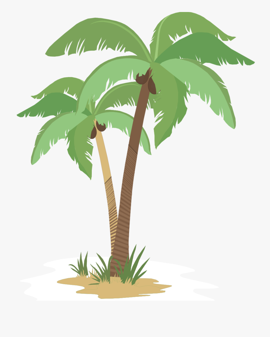 - Sun With Coconut Trees - Coconut Tree With Sun, Transparent Clipart