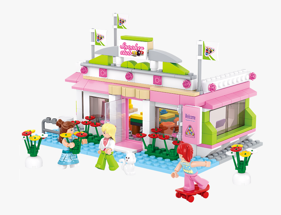 Sluban Pink Dream Series Snooker Club 289pcs/set Building - M38 B0527r, Transparent Clipart