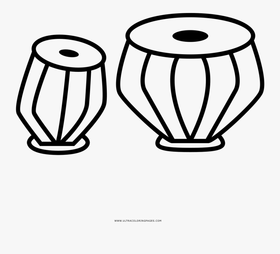 Tabla Coloring Page, Transparent Clipart