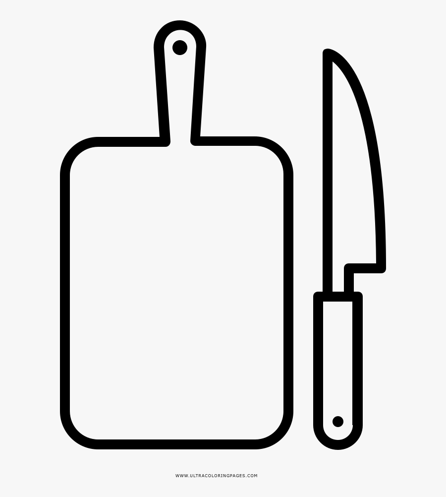 Chopping Board Coloring Page - Utensílios De Cozinha Para Colorir, Transparent Clipart