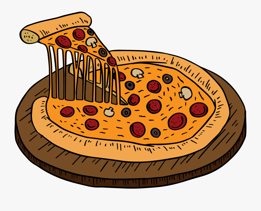 Transparent Pizza Clipart Png - Fast Food Illustration Png, Transparent Clipart