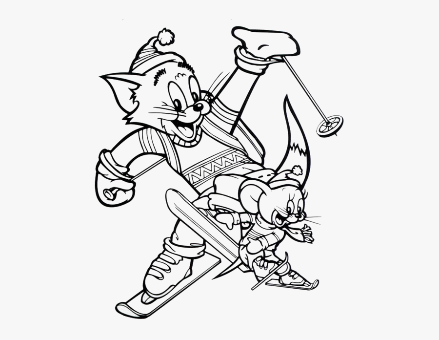 Jerry Drawing Hand - Том И Джери Зимой Раскраска, Transparent Clipart