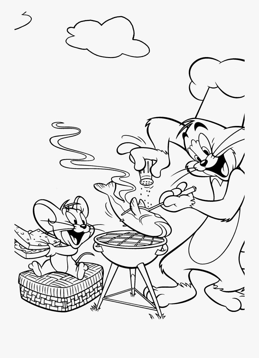 Transparent Tom And Jerry Clipart - White Colouring Pages Tom And Jerry, Transparent Clipart