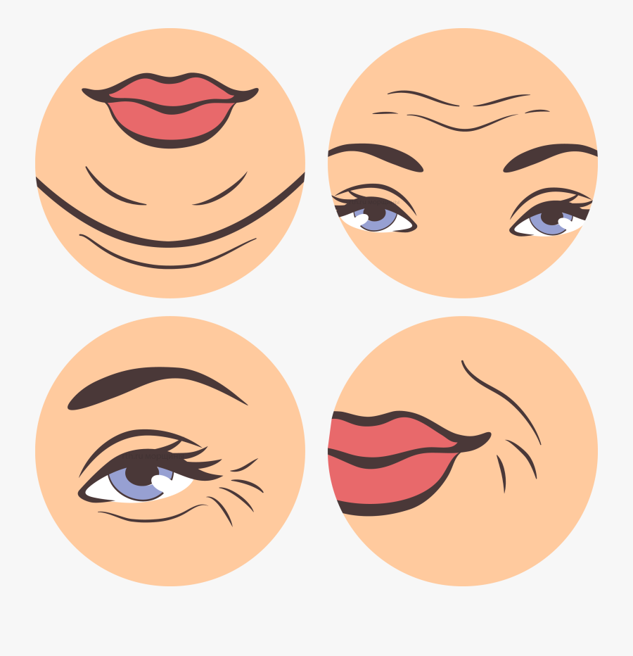 Wrinkles Illustration, Transparent Clipart